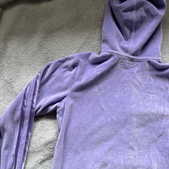 Vintage Y2K Rhinestone Lavender Velour Track Jacket - Picture 5 of 6